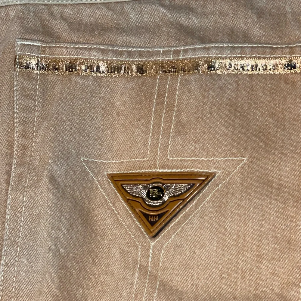 Hip Hop History Platinum Line Tan Jeans Men’s 42x33 Y2K‎ Streetwear Embellished